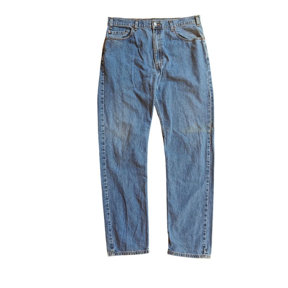 Levis 505 Regular Fit Mens Jeans 38x34 Blue Medium Wash Straight Leg Denim